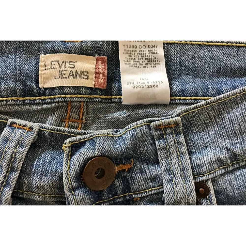 Levis Y2K Upcycled Denim Boho Tiered Ruffle Skirt Sz 9 Festival Western Cottage - Picture 9 of 15